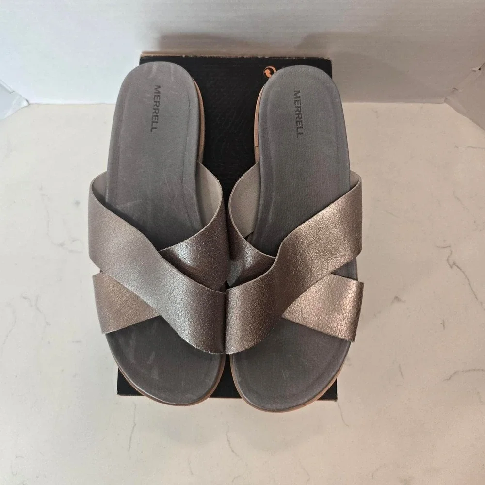 Merrell Juno Slide Sandals in Metallic Bronze Women's Size 11 US